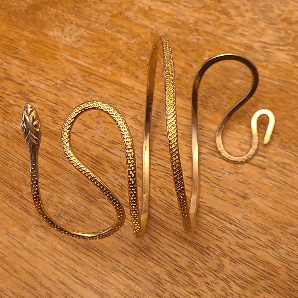 Gold Plated Snake Arm Band